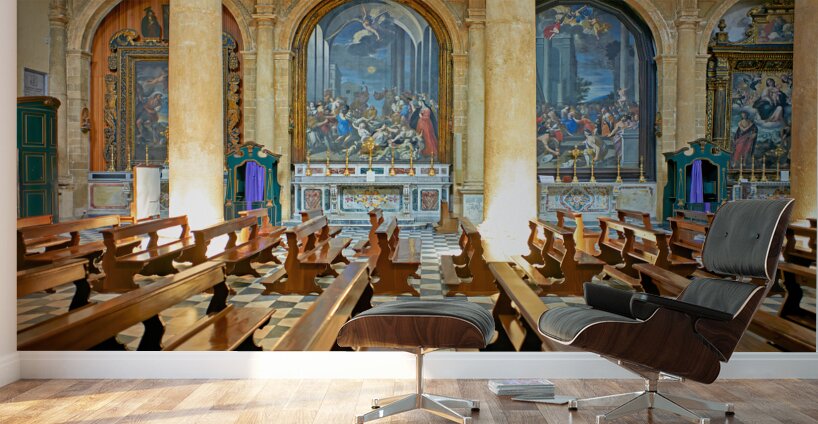 Salento. Apulia Puglia Italy. Gallipoli. The cathedral Wall Murals