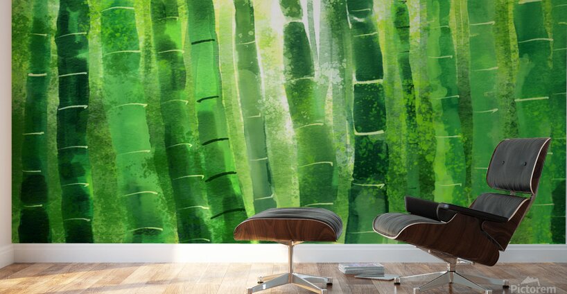 Bamboo tree in the forest with sunlight Wall Murals