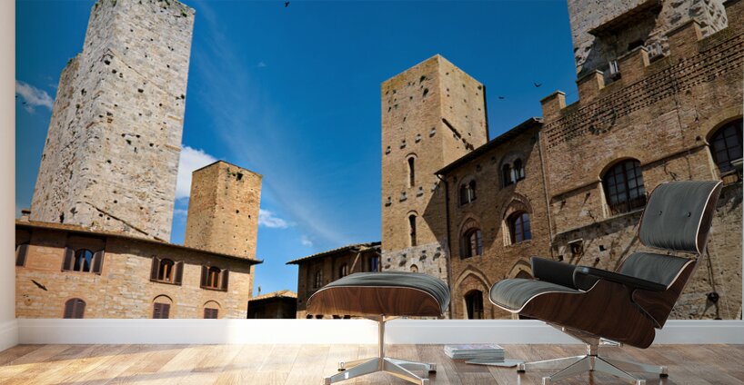 San Gimignano. Tuscany. Italy. Piazza del Duomo Wall Murals