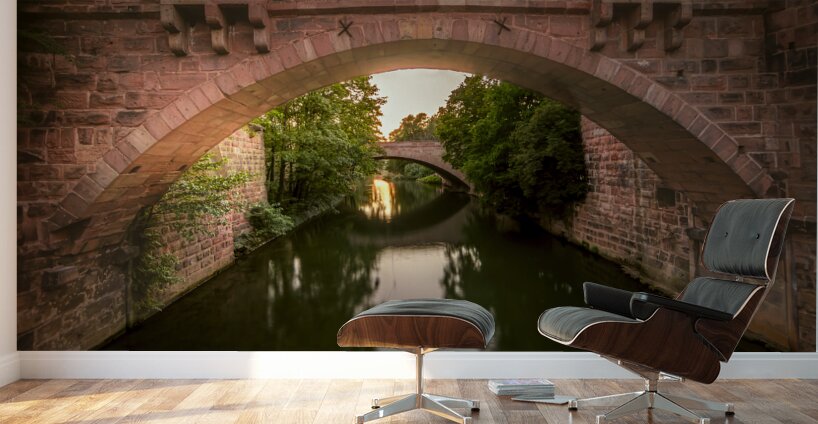 Nuremburg Two Medieval River Bridge Arches Wall Murals