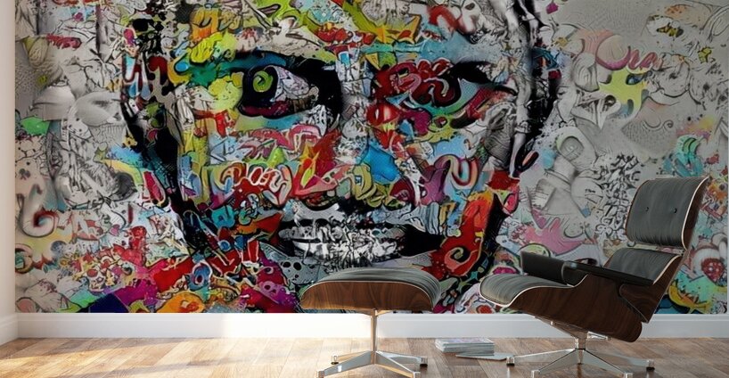 the graffti man Wall Murals