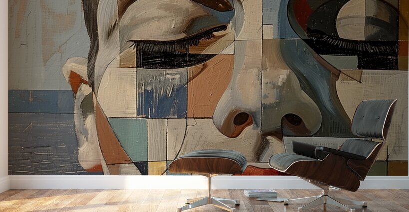 Art abstract  portrait oil painting    chaos 22 4 Wall Murals