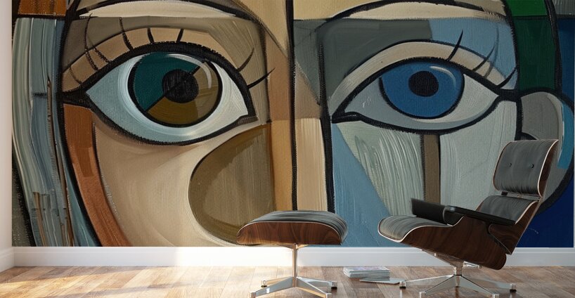 Art abstract  portrait oil painting    chaos 22 d Wall Murals