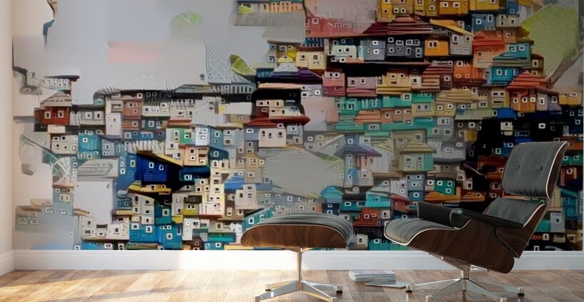 Stacked City Wall Murals