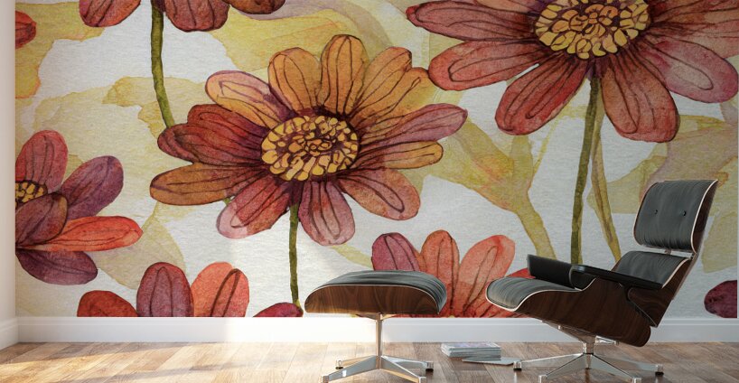 Abstract Flowers Wall Murals