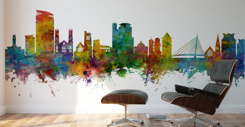 Swansea Wales Skyline Wall Murals