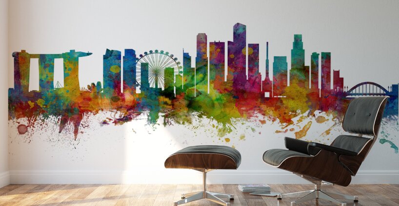 Singapore Skyline Wall Murals