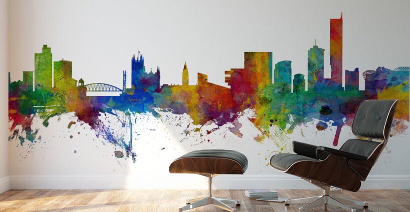 Manchester England Skyline Wall Murals