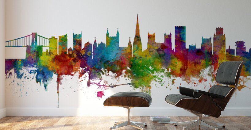 Bristol England Skyline Wall Murals