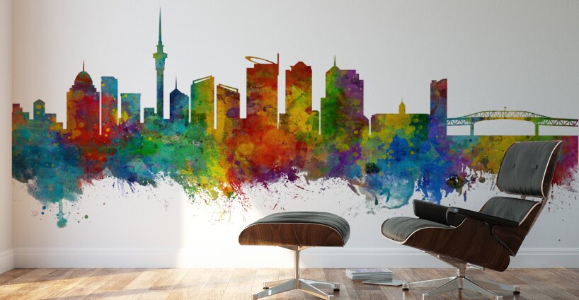 Auckland New Zealand Skyline Wall Murals