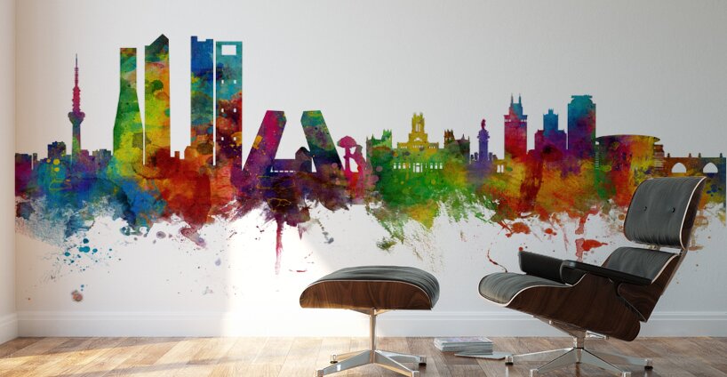 Madrid Spain Skyline Wall Murals