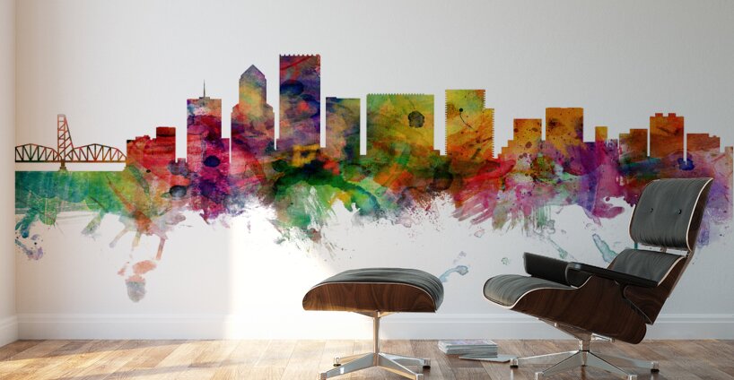 Portland Oregon Skyline Wall Murals
