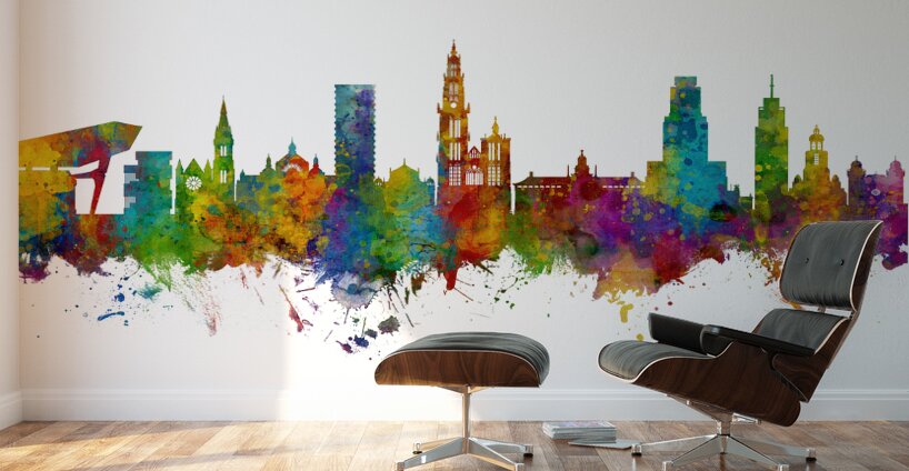 Antwerp Belgium Skyline Wall Murals