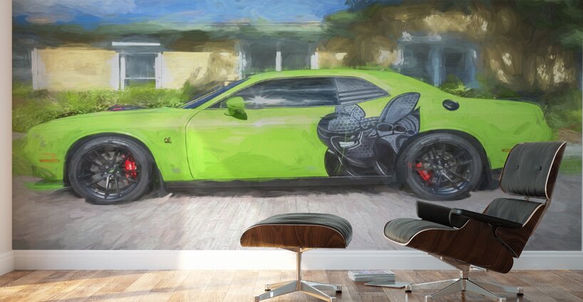 2020 Green Dodge Challenger Hemi RT Shaker X2 8 Wall Murals