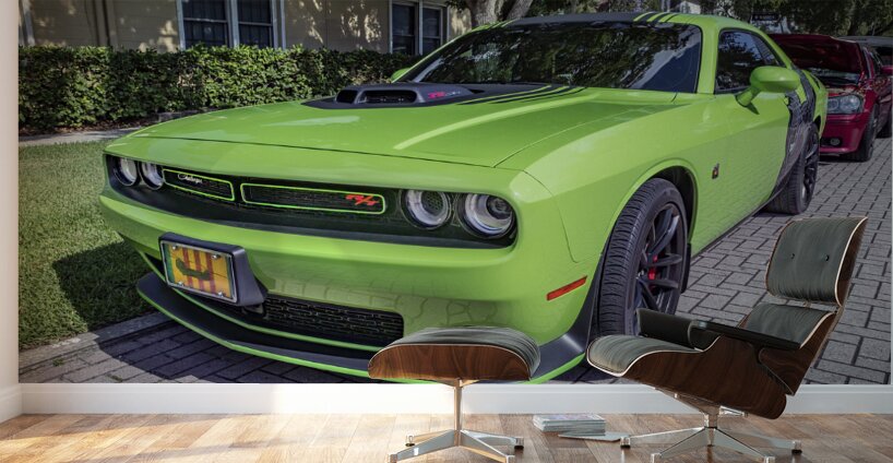 2020 Green Dodge Challenger Hemi RT Shaker X2 10 Wall Murals