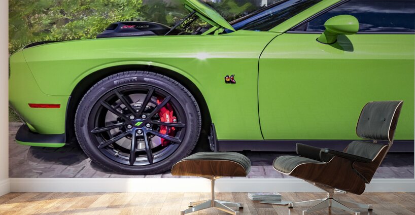 2020 Green Dodge Challenger Hemi RT Shaker X2 23 Wall Murals