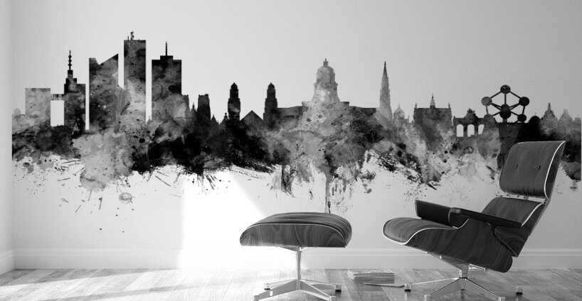 Brussels Belgium Skyline Wall Murals