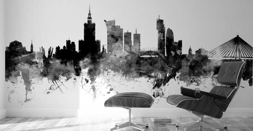 Warsaw Poland Skyline Wall Murals