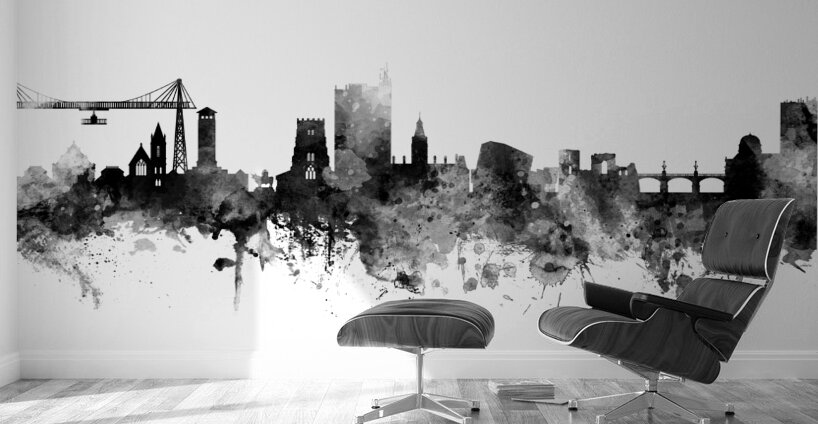 Newport Wales Skyline Wall Murals