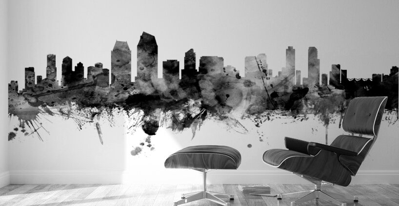 San Diego California Skyline Wall Murals