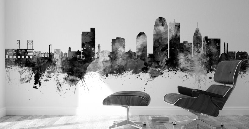 Winston-Salem North Carolina Skyline Wall Murals