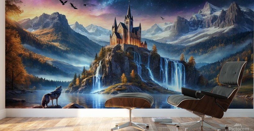 Gothic Landscape 7 | Wolf River Falls Wall Murals