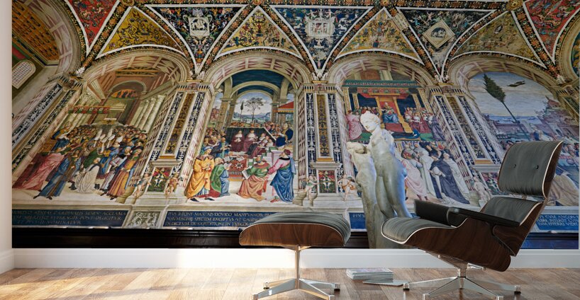 Siena Tuscany Italy. The Cathedral. Piccolomini Library with frescoes by Pinturicchio Wall Murals