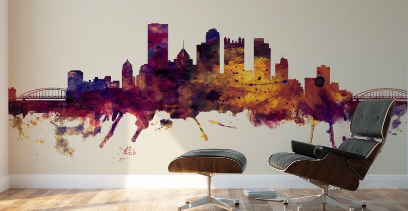 Pittsburgh Pennsylvania Skyline Wall Murals