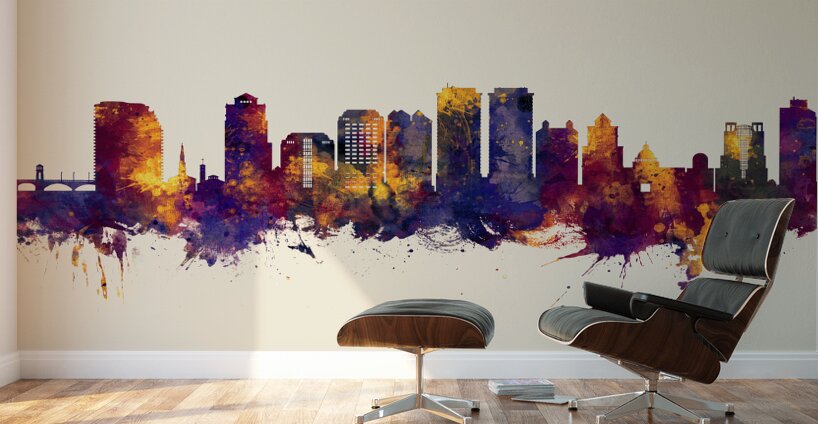 West Palm Beach Florida Skyline Wall Murals