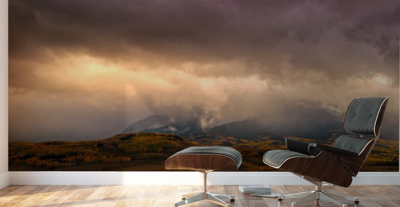 Meandering Sunset Mountain Illuminations  Wall Murals