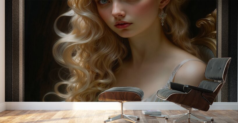 Her Graceful Beauty AI Concept Art Alluring Portrait by Xzendor7 Wall Murals