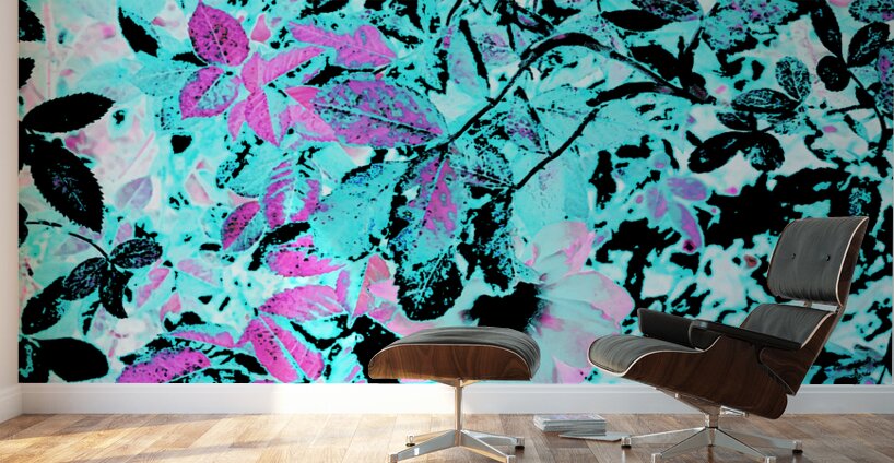 Cyan and Pink Scottish Highlands Garden Wall Murals