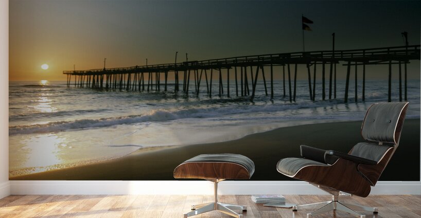 Outer Banks OBX Pier Sunrise 1 Wall Murals