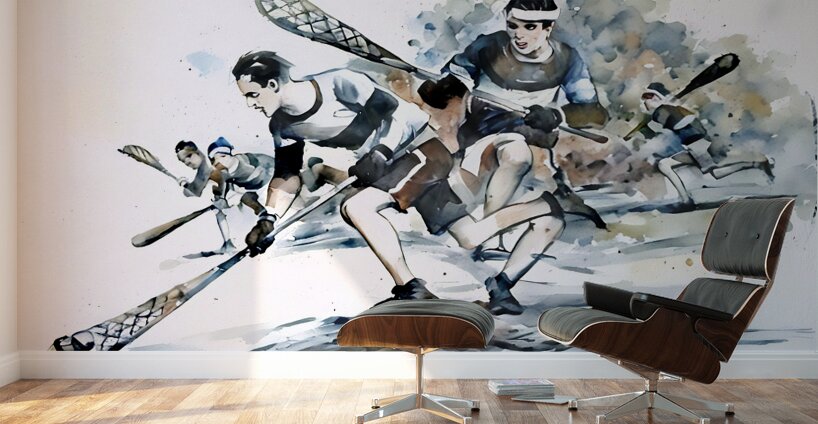 1920 lacrosse art Wall Murals