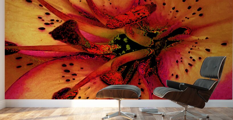 Abstract Close Up Lily Flower Wall Murals
