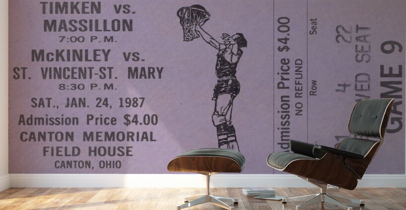 1987 timken massilon basketball ticket art  Wall Murals