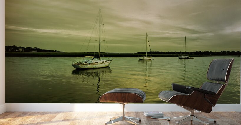 Hilton Head Broad Creek Sailboats Wall Murals