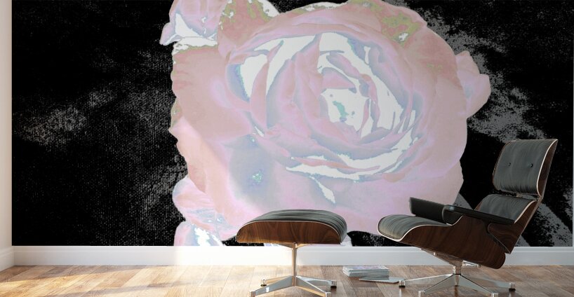 Abstract Ethereal Rose on a Dark Abstract Background  Wall Murals