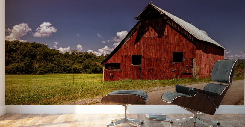 Old West Virginia Red Barn Wall Murals