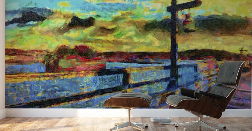 Pier in Maine DAP Neo Raphaelites upscalled Wall Murals