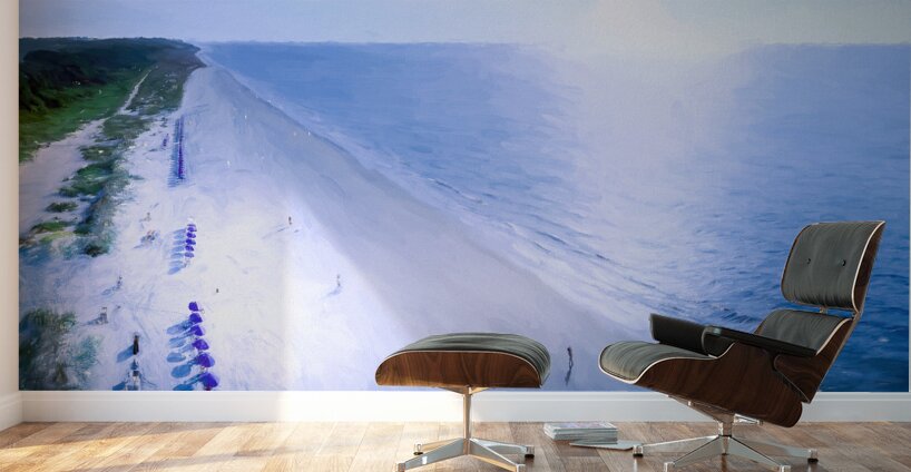 Royal Blue Beach Umbrellas  Wall Murals