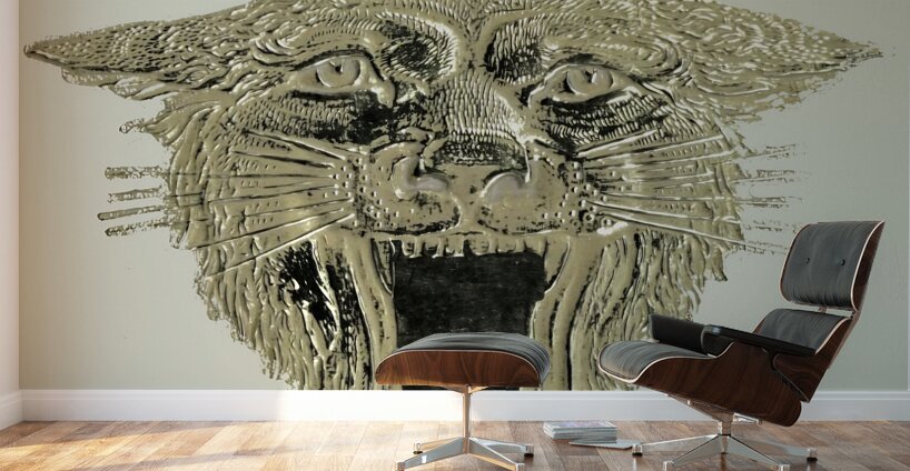 vintage wildcat mascot art reproduction Wall Murals