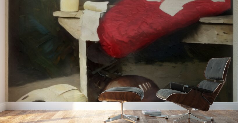 1920s Nebraska Football Locker Room Art Wall Murals