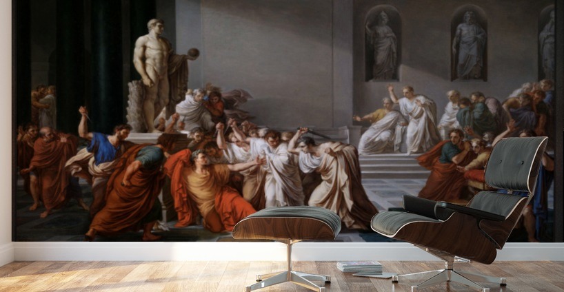 La morte di Cesare The Assassination of Julius Caesar by Vincenzo Camuccini Wall Murals