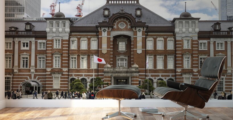 Tourists walking in front of tokyo station marunouchi  Wall Murals
