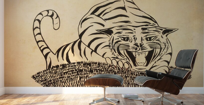1960s Tiger Art Wall Murals