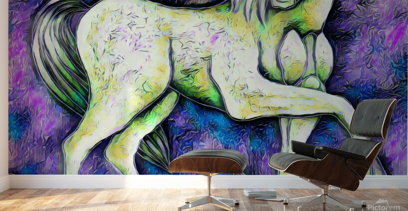 wild white dig oil Wall Murals