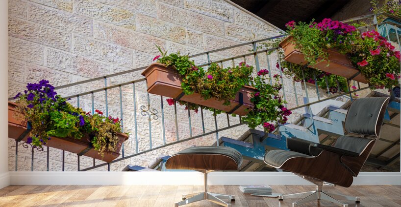 Israel Jerusalem old narrow streets of Nahlaot historic neighborhood with many small synagogues Wall Murals