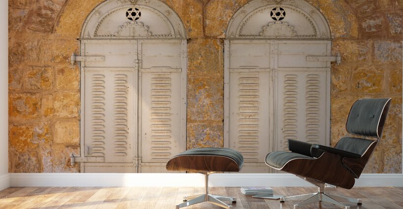 Israel Jerusalem old narrow streets of Nahlaot historic neighborhood with many small synagogues Wall Murals