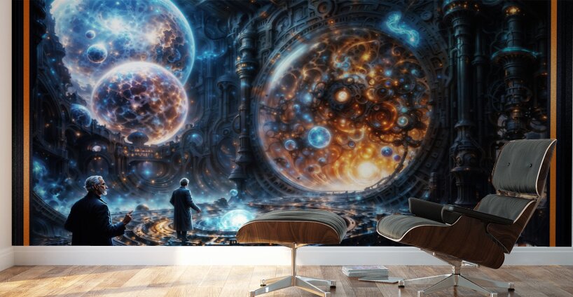 Belsuvius Observatory View Of The Celestial Realm Of The Orbs of Ostephan Awe-Inspiring AI Concept Art by Xzendor7 Wall Murals